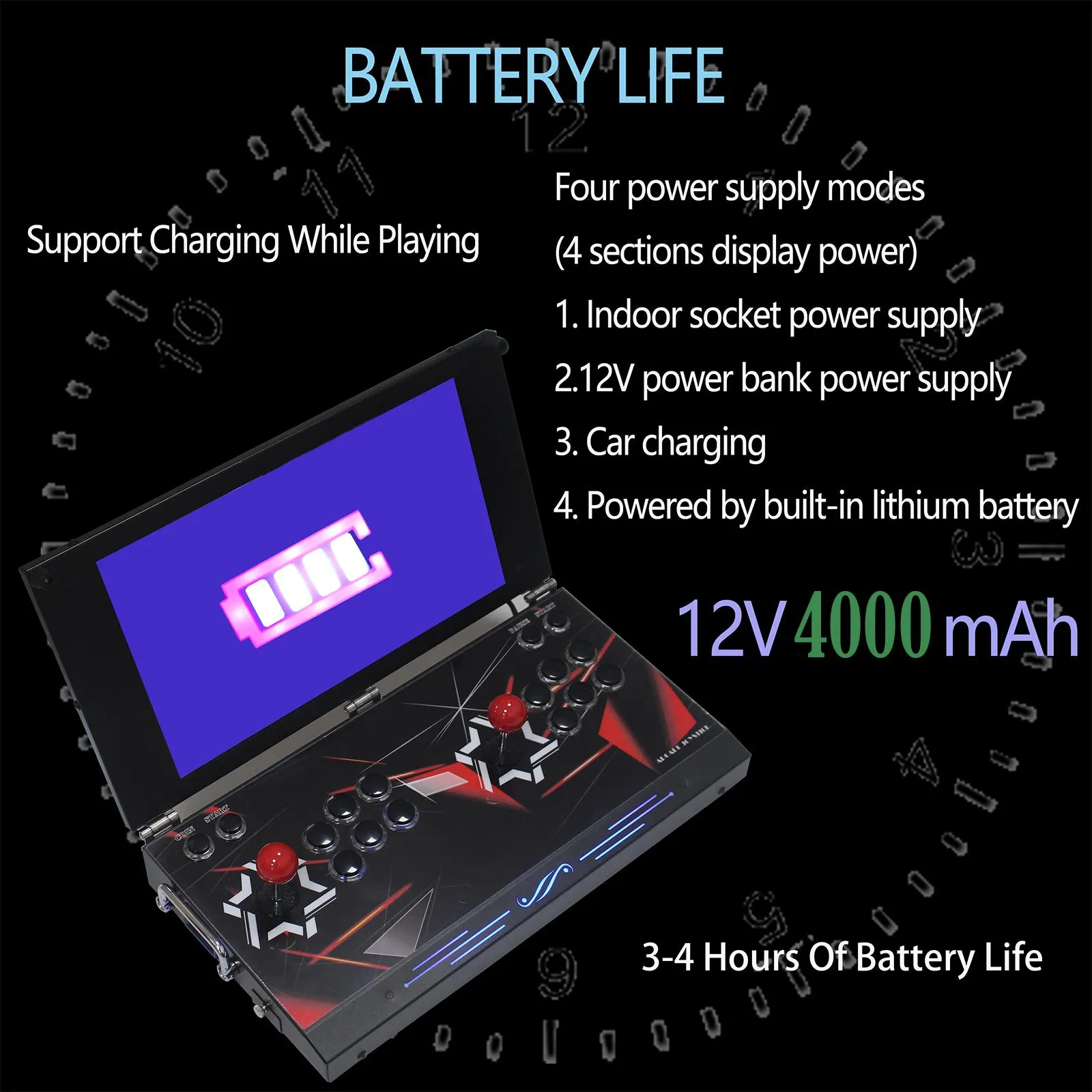 9800 in 1 Hand-held Portable Selected Arcade Game Console 17.5-inch HD Screen Dual Players Box DX, Retro Video Game Machine Search/Hide/Save/Load/Pause Games 9800 in 1 Hand-held Portable Selected Arcade Game Console 17.5-inch HD Screen Dual Players Box DX, Retro Video Game Machine Search/Hide/Save/Load/Pause Games
