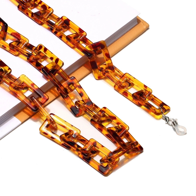 Simple Fashion Acrylic Leopard Pattern Glasses Chain