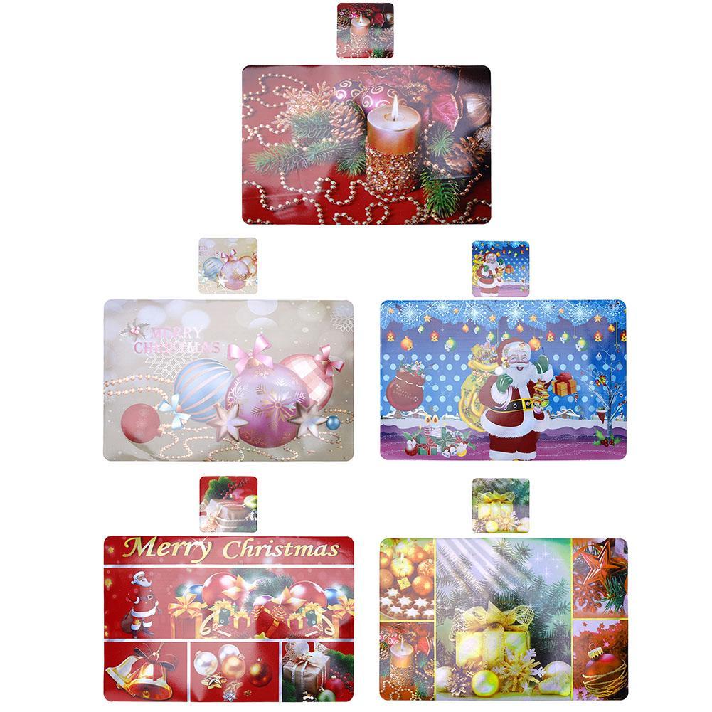 

12pcs/Set Christmas PVC Dining Table Mat Disc Bowl Napkin Pads Cup Coaster, 501 Original