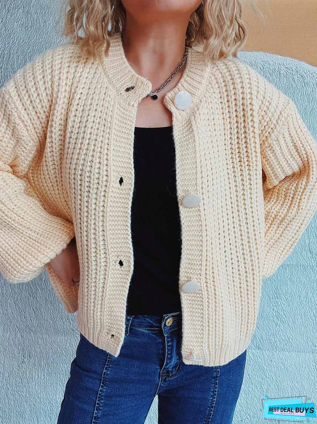 Button Up Long Sleeve Cardigan