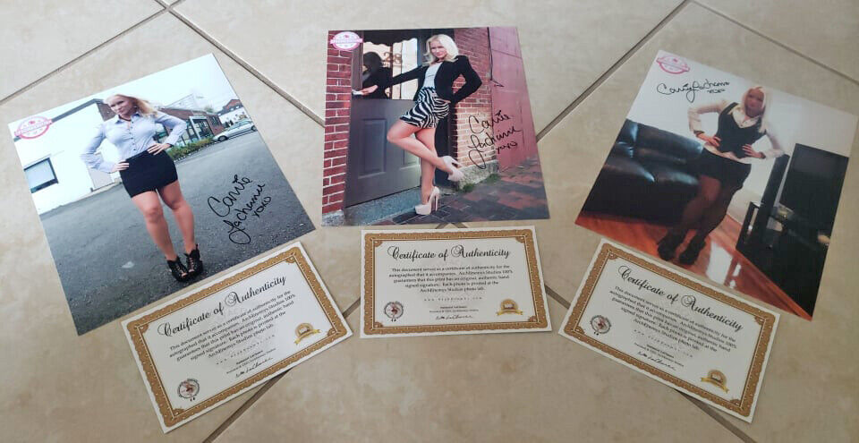 Lot of 3: Carrie LaChance Autographed/Signed Sexy 8x10 Photo Poster painting +COA's for each