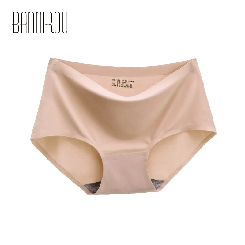 BANNIROU 3 Pcs Seamless Woman Panties Summer Underwear Female Briefs Thin 2021 New Sale Ice Silk Soft Solid Underwear For Woman