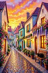 Luxury AB Velvet Diamond Painting Kit - Street Scene