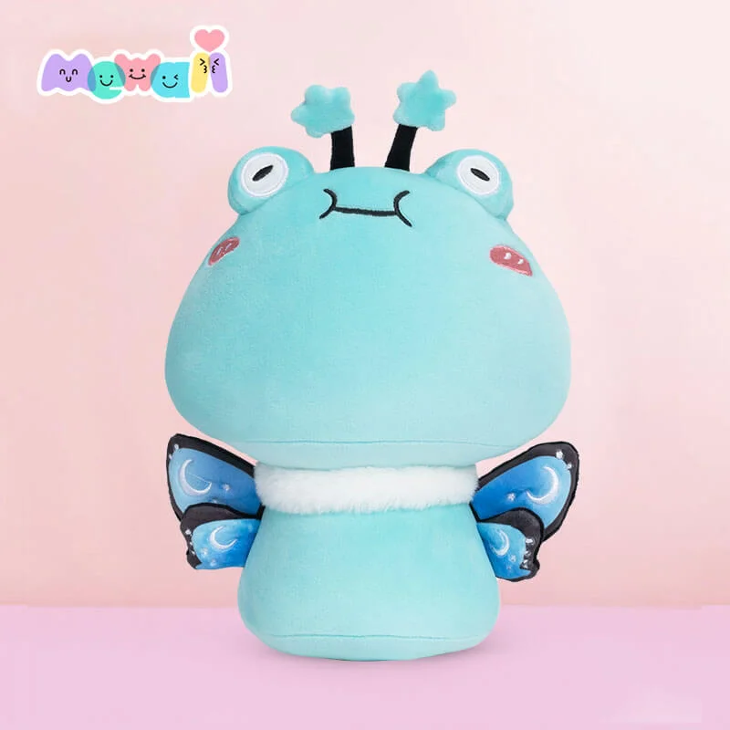 Mewaii Personalized Blue Cute Plush Mushroom Family Butterfly Frog Kawaii Plush Pillow Squishy Toy