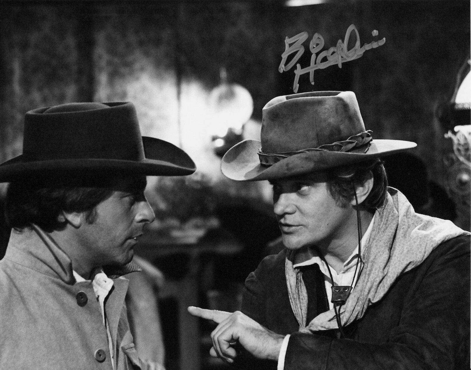 BO HOPKINS hand-signed WESTERN CLOSEUP 8x10 w/ uacc rd coa JOHNSON COUNTY WAR