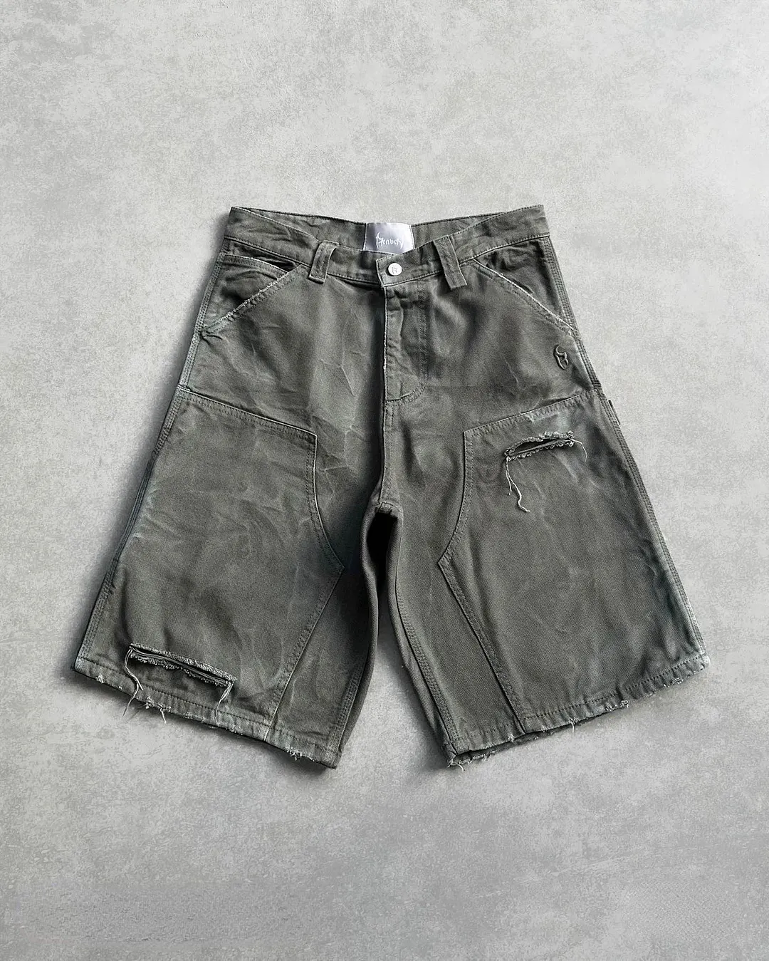 Brownm Pants Men's Loose Wide-Leg Retro Gradient Jeans Men's Tide Card High Street Straight Tube Overs