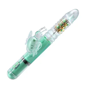 Rabbit Vibrator Telescopic Vibration Built-in ball Rotation G spot Dildo Vibrator Sex Toys for woman