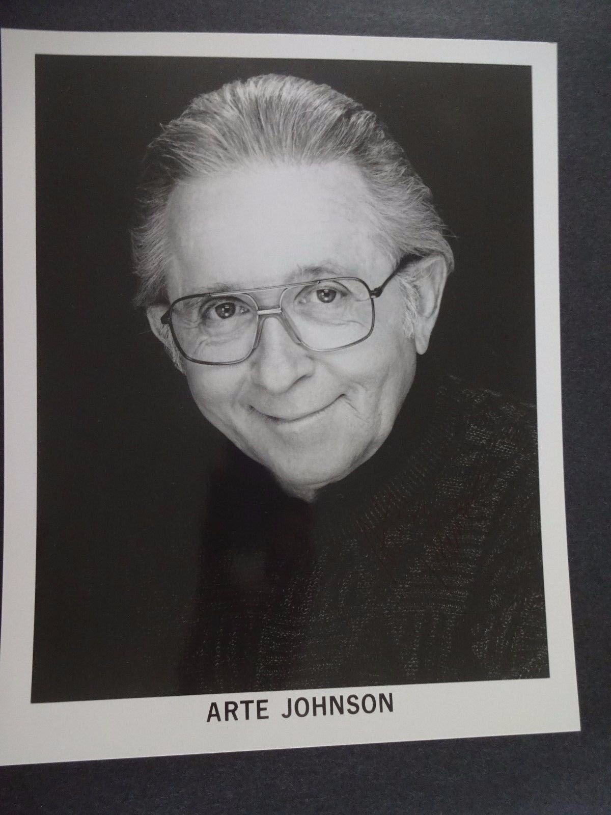 ORIGINAL, SIGNED B/W Arte Johnson Promo Photo Poster painting