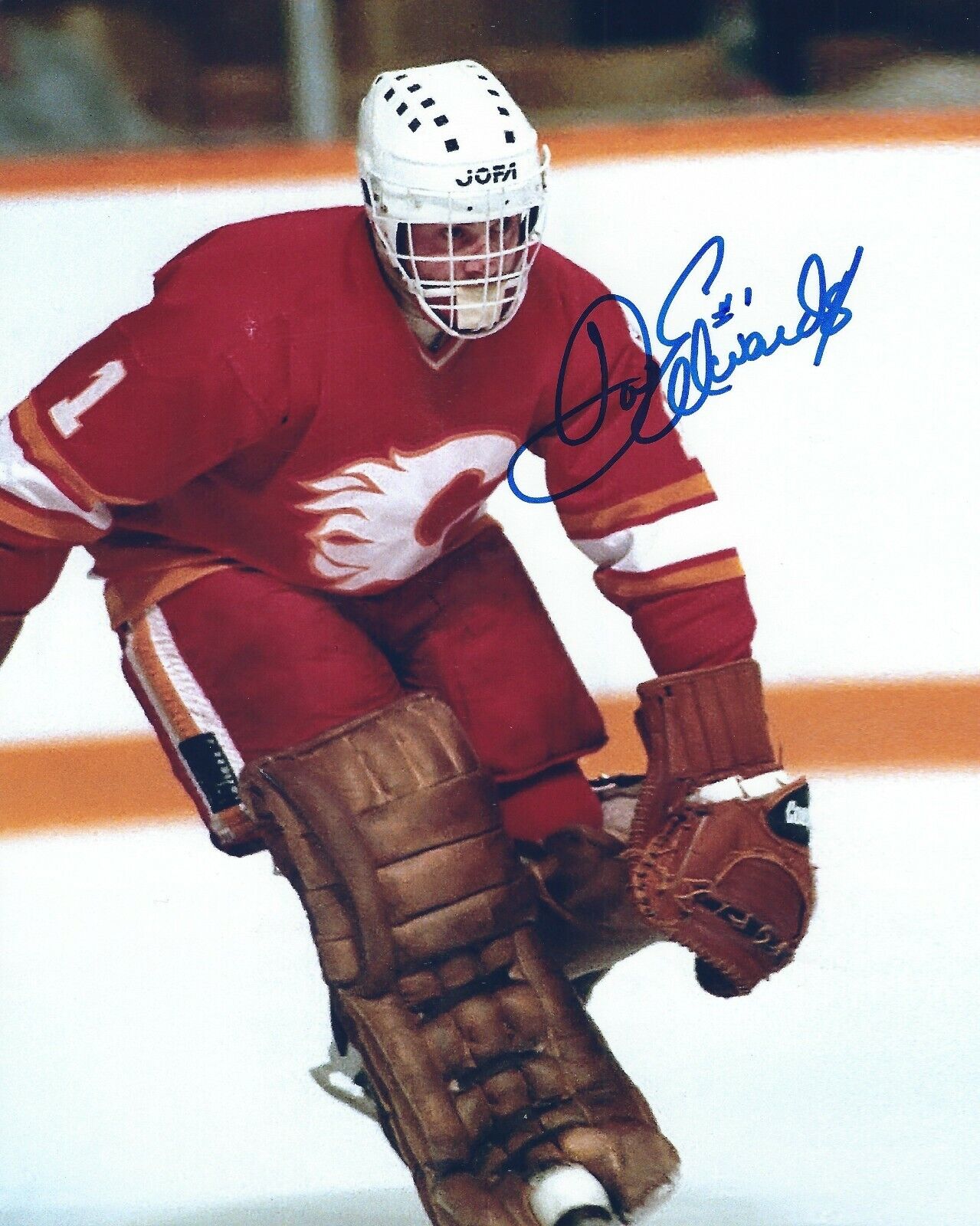 Autographed 8x10 DON EDWARDS Calgary Flames Photo Poster painting - w/COA