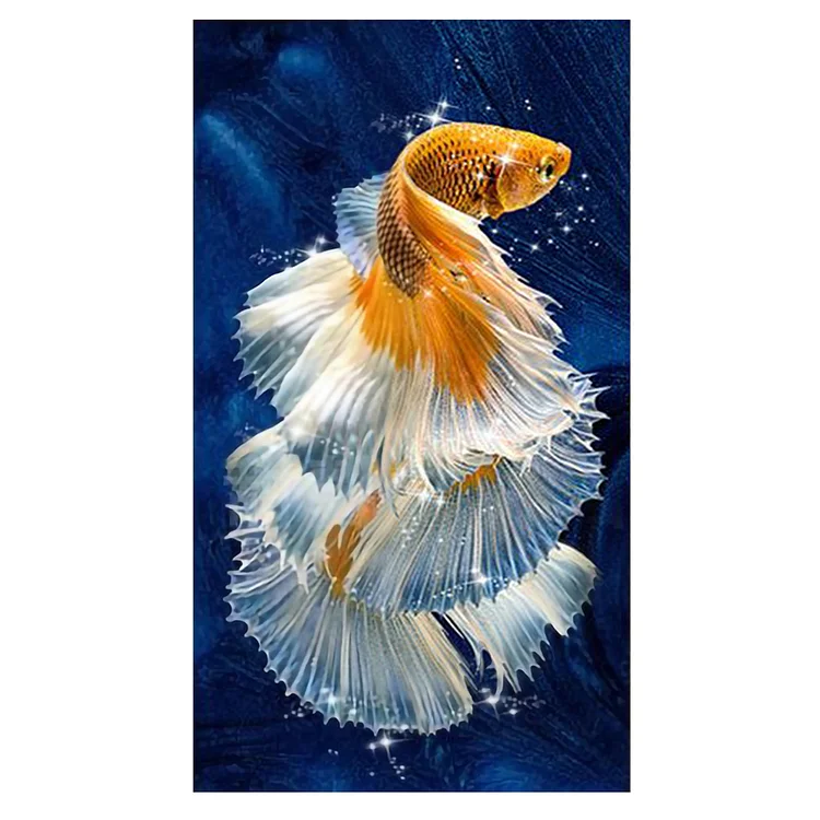 Quiet Goldfish 11CT Stamped Cross Stitch 30*55CM