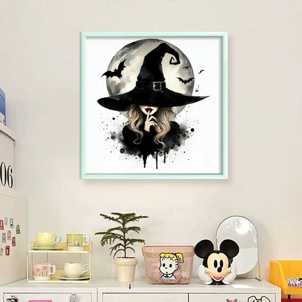 11CT Full Stamped Cross Stitch - Moon Witch(Canvas|40*40CM)