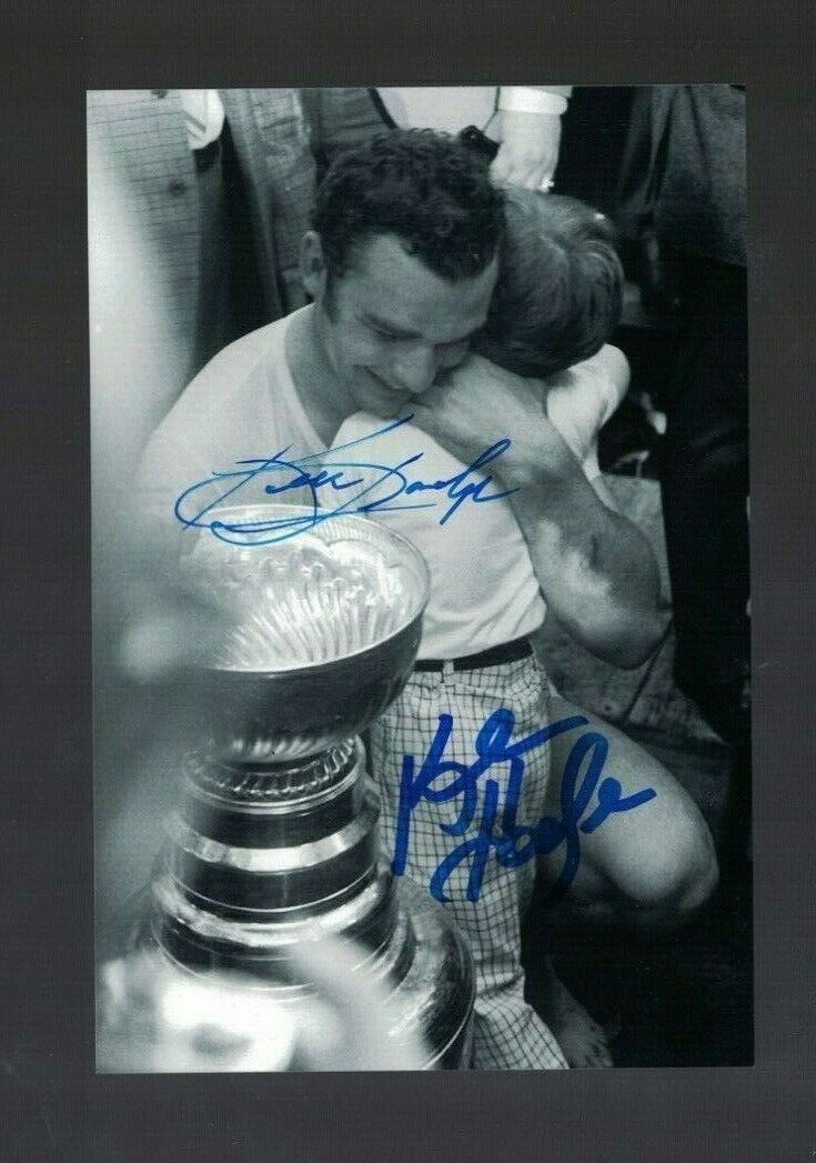 Ken Hodge & Ken Hodge Jr. Boston Bruins Signed 4x6 Hockey Photo Poster painting W/Our COA