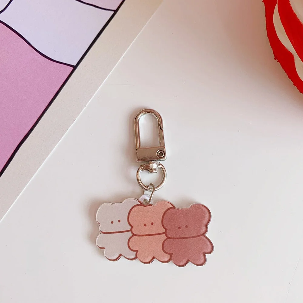 W&G Cute Japanese Love Bear Pendant School Bag Jewelry Pendant Girl Ins Trendy Bag Keychain Ornament