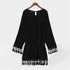 Sexy Long-Sleeved Fringed Dress Women's Beachwear Sunscreen Clothing