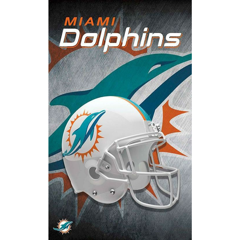 Nfl Miami Dolphins Football Team 35*50CM(Canvas) Full Round Drill Diamond Painting gbfke