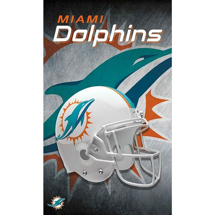Nfl Miami Dolphins Football Team 35*50CM(Canvas) Full Round Drill Diamond Painting gbfke