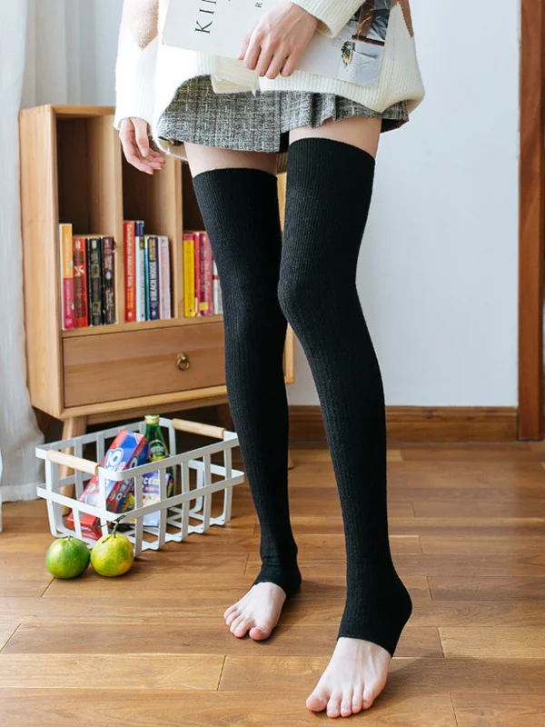 Casual Skinny Keep Warm Solid Color Leg Warmers Accessories