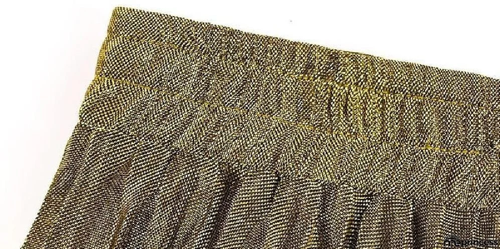 Women's Skirt Maxi Pleated Swing Long Skirt Silver Gold Skirts Shiny Metallic Shimmery Fashion Casual Daily S M L