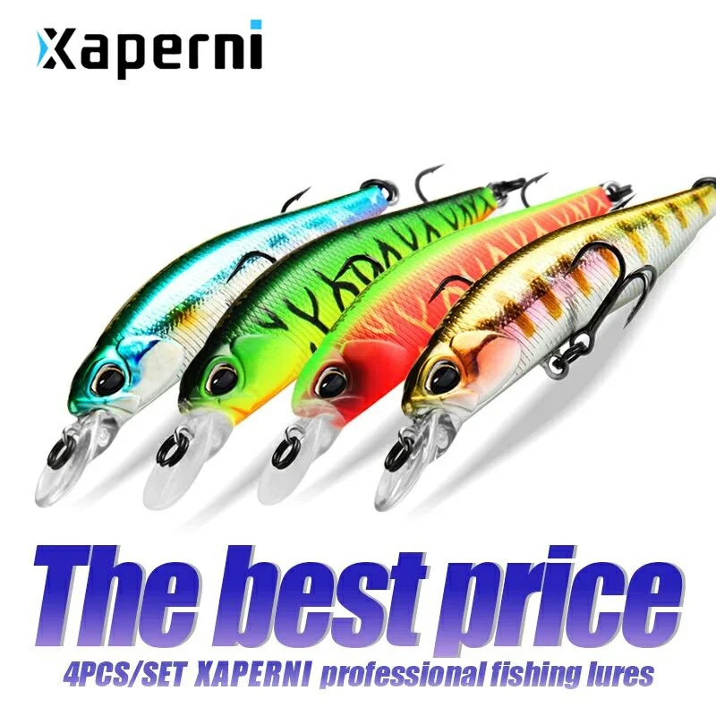 Xaperni Hot sales 4pcs/set 63mm 5g Hot SP fishing lures professional UV colors minnow crank Magnet system wobbler model crank