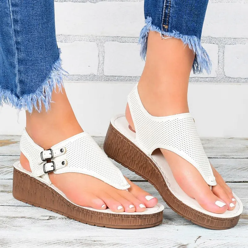 Women Sandals 2021 New Women Heels Sandals Platform Wedges Shoes For Women Summer Sandalias Mujer Casual Flip Flops Plus Size 43