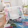 44 Double Buckle Clear Bead Organizer Box with Compartments Plastic Storage Boxes Set with Stickers Multifunctional Diamond Painting Storage Containers for Diamonds Seeds Beads Nail Rhinestones