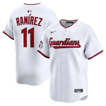 Men's Cleveland Guardians #11 Jose Ramirez  White Home Limited Jersey