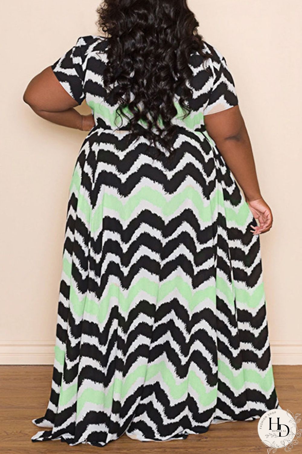 Apricot Casual Striped Print Patchwork Buckle Turndown Collar A Line Plus Size Dresses(Without Belt)