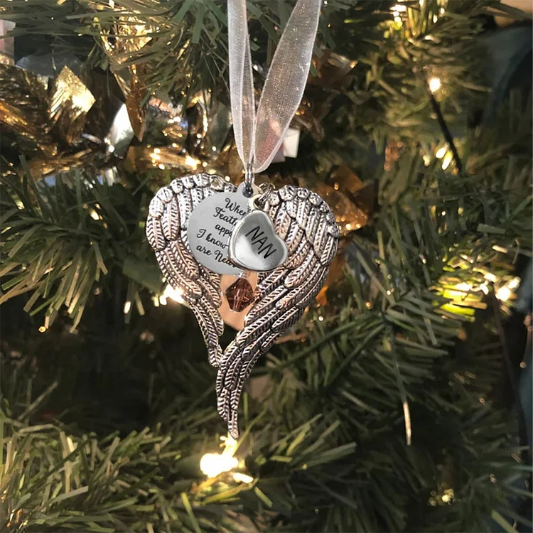Memorial Angel Wings Christmas Hanging Ornament-Pendant To Commemorate The Departed Loved Ones, Precious Memories Decorations