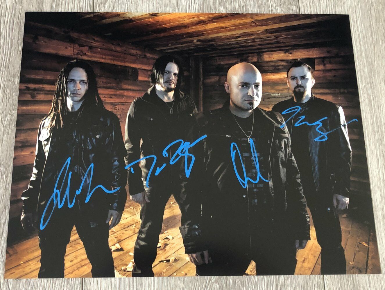 DISTURBED BAND SIGNED AUTOGRAPH 11X14 Photo Poster painting E DAVID DRAIMAN +3 w/PROOF