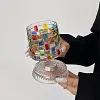 Luxury painted whiskey glass, premium liquor glass, household rotating tumbler glass beer glass