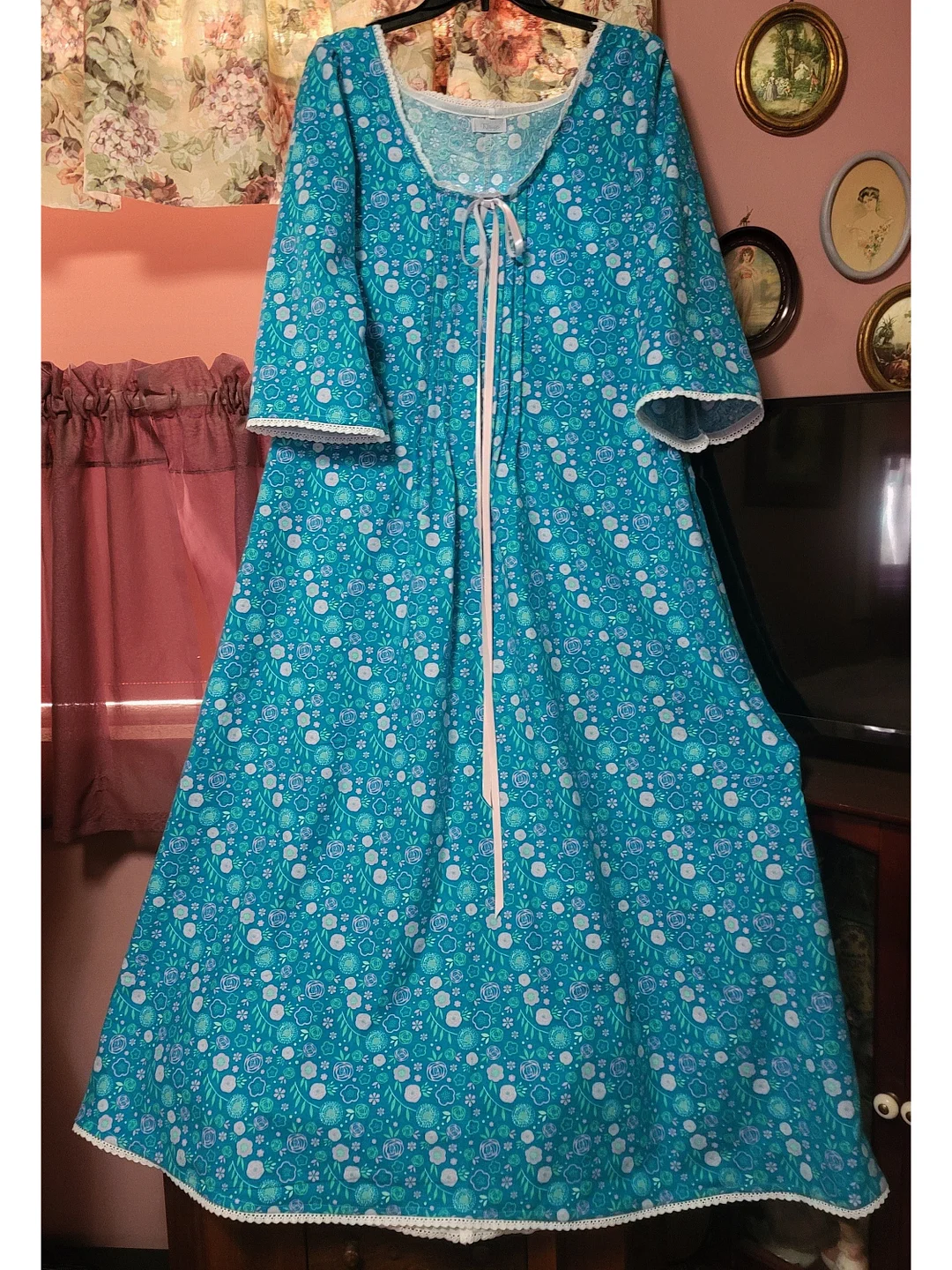 Flannel Nightgown - Handmade Victorian/Vintage Style Floor Length