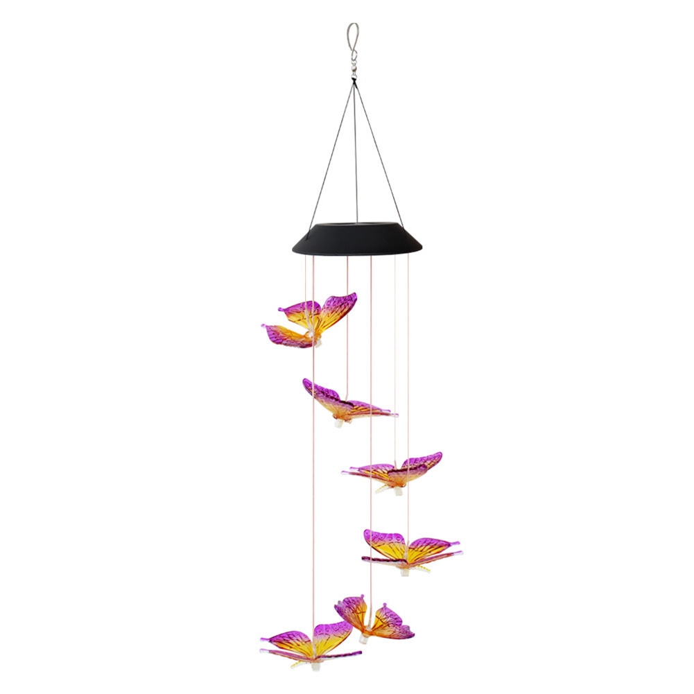 

LED Solar Butterfly Wind Chime Light Color Changing Lamp Garden Decoration, 501 Original