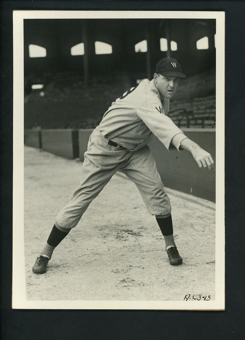 Bill McAfee circa 1930's Press Original Photo Poster painting Washington Senators