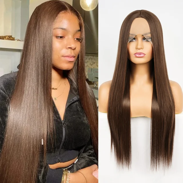 Jewtribute Hair®| Long Straight Wigs Natural  Brown Red