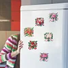 (US Local)6Pcs Acrylic Bouquet Diamond Painting Fridge Stickers for Fridge Whiteboards
