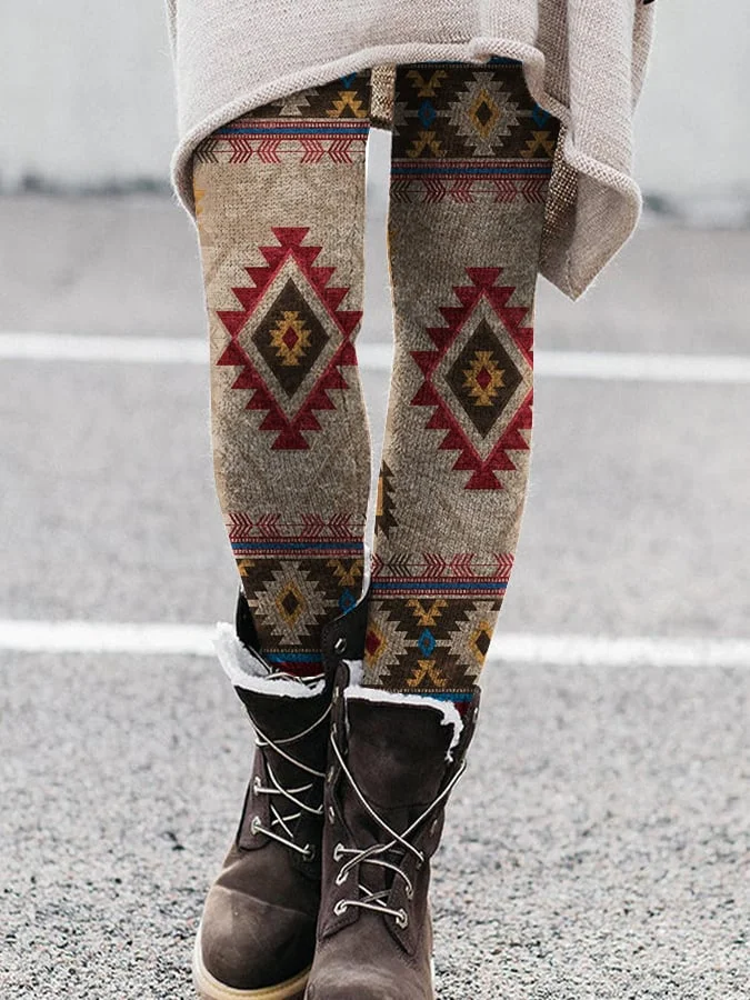 Fashionable Casual Printed Knitted Leggings