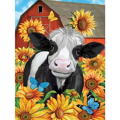 Floral Cow – Diamond Painting