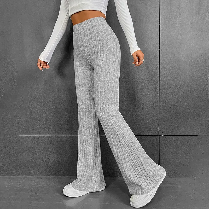 Uveng Uveng Women's Clothing 2023 Autumn And Winter New Fashion Pure Color Wide Pit Strip Casual Trousers