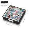 Diamond Painting Snowman Dog Leather Notecard Box Gem Art Sticky Note Holder