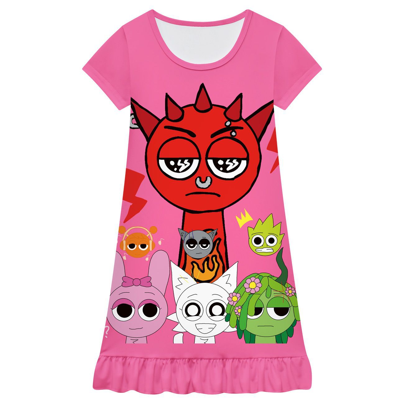 Sprunki Dress｜Sprunki Nightgown｜Sprunki  Incredibox Ruffled Dress