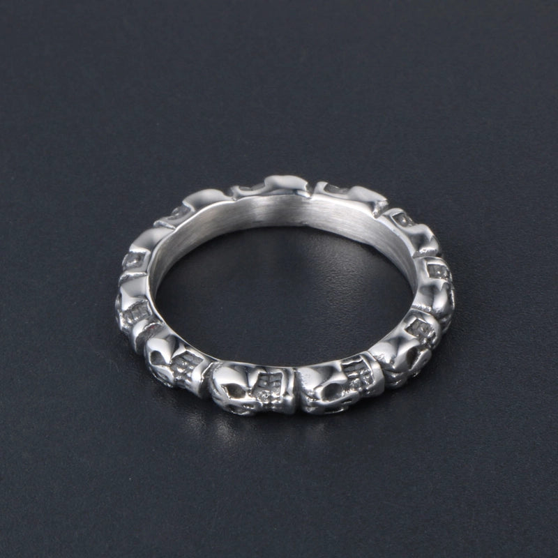 Hip-Hop Funny Rock Skull 304 Stainless Steel Polishing Halloween Men’s Rings