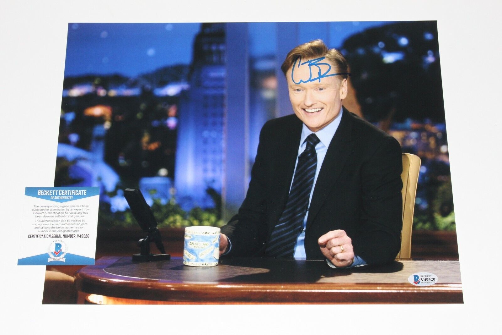 LATE NIGHT HOST CONAN O'BRIEN SIGNED 11x14 Photo Poster painting 1 BECKETT COA BAS TONIGHT SHOW