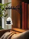 Ghost Bookshelf Lantern Hidden Metal Clip Warm Amber Light USB Rechargeable