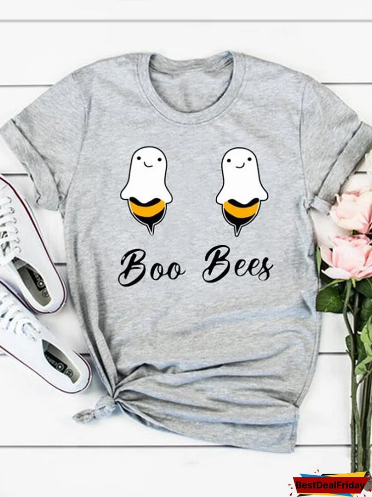 Bestdealfriday Halloween Funny Boo Bees T-Shirt Tee   Gray 9848848