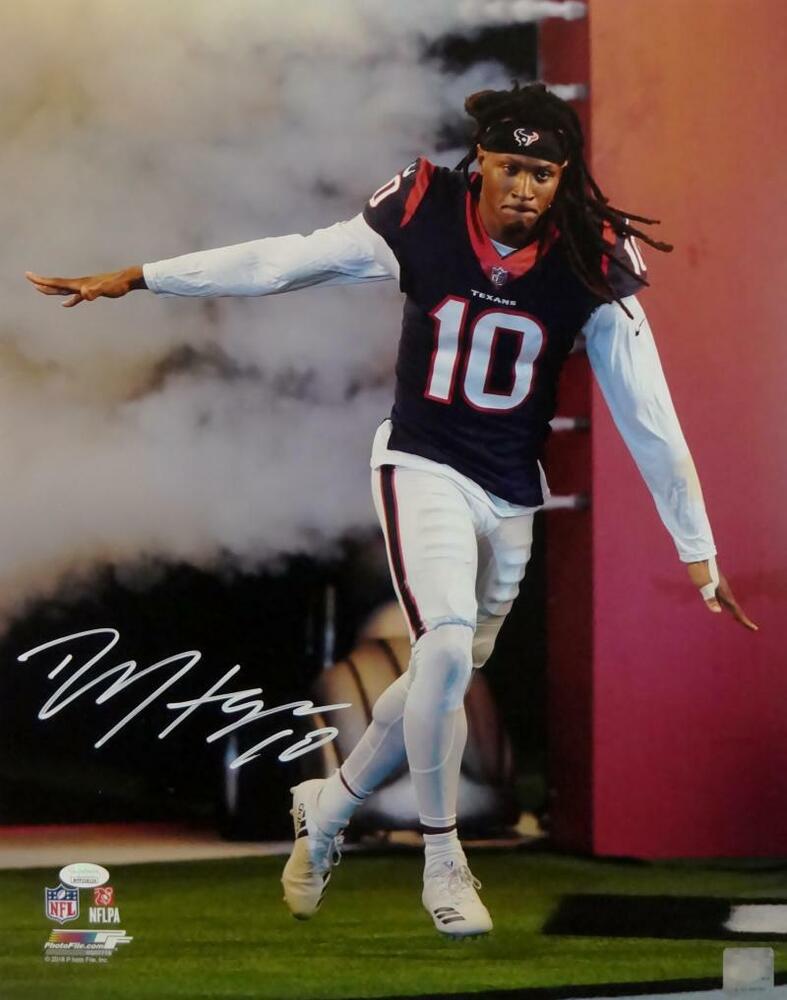 DeAndre Hopkins Autographed Texans 16x20 With Smoke PF Photo Poster painting- JSA W Auth *White