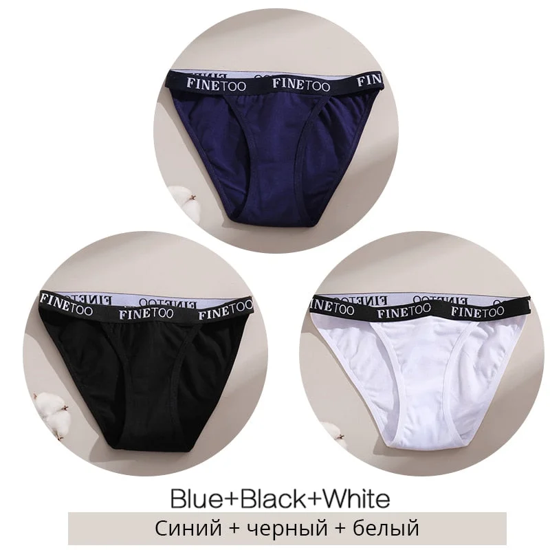 FINETOO M-XL Low Waist Underpants Women Letter Cotton Panties Soft Underwear Female Lingerie Ladies Briefs Girls Fashion Panty