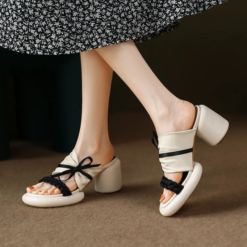 Churchf Slippers Women Wear Outside The 2025 Summer New Edition Korean Version Fashion Cake Thick With One-Line Slippers Women