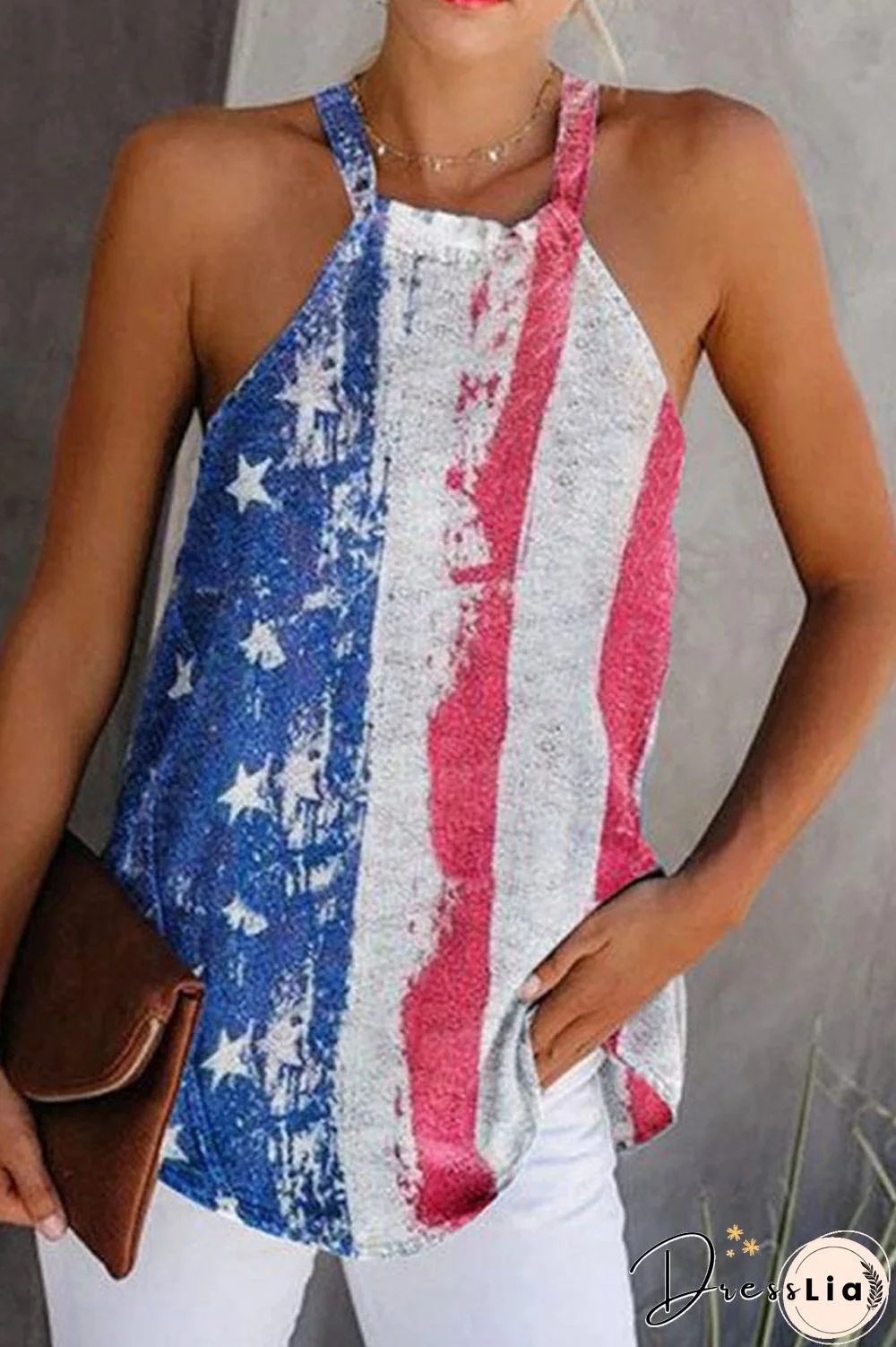 Digital Printed Hang Neck Tank Top