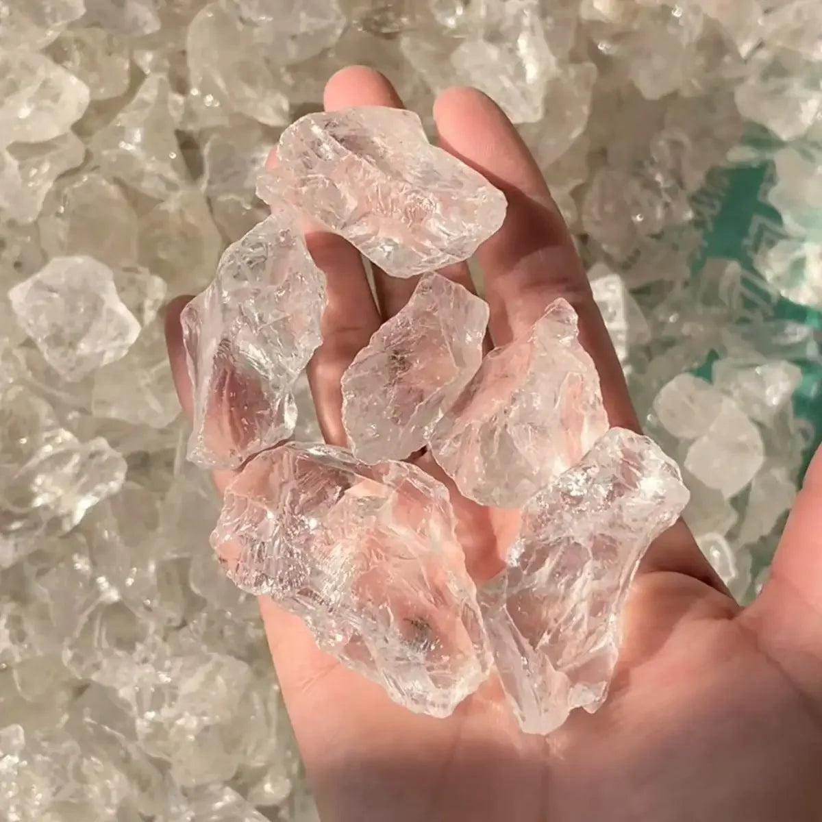 Clear quartz stone detail simple polished smooth surface