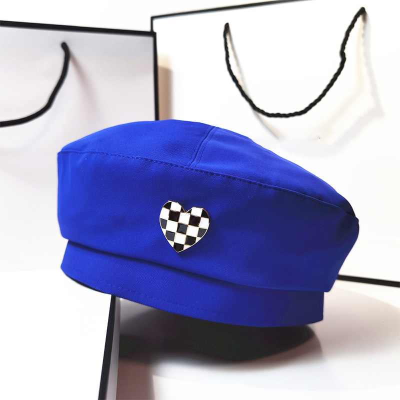 Fashion Pure Color Love Heart Beret